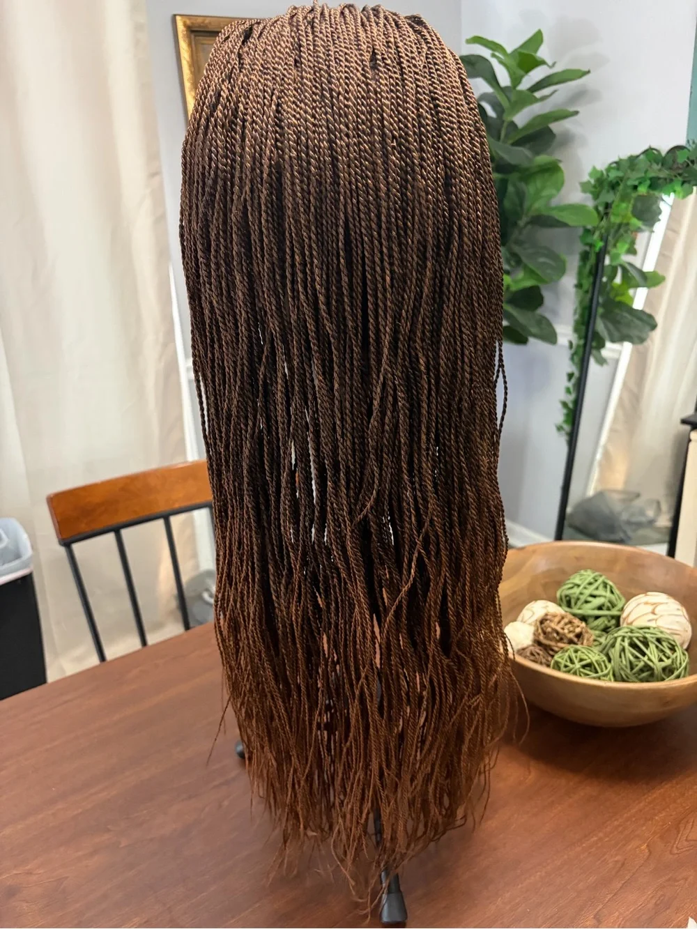 Premium Brown Braided Wig with Accessories length 30”